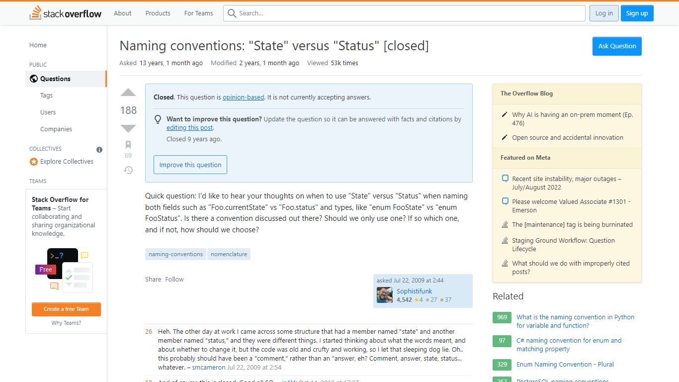 Naming conventions: "State" versus "Status" - Stack Overflow